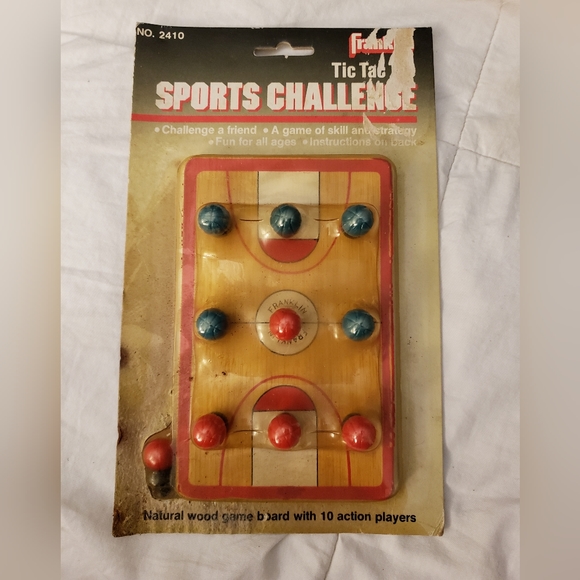 NEW Vintage Franklin Wood Tic-Tac-Toe Sports Challenge Game - Picture 1 of 4